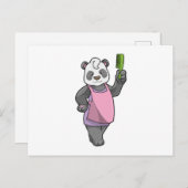 Panda als Hairdresser met Comb Briefkaart (Voorkant / Achterkant)
