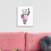 Panda als Hairdresser met Comb Canvas Afdruk (Insitu (Woonkamer))