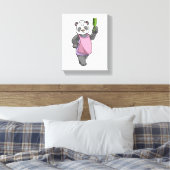 Panda als Hairdresser met Comb Canvas Afdruk (Insitu (Slaapkamer))