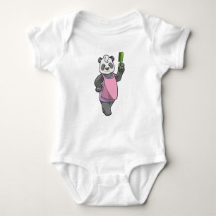 Panda als Hairdresser met Comb Romper