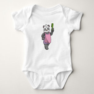 Panda als Hairdresser met Comb Romper