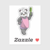 Panda als Hairdresser met Comb Sticker (Vel)