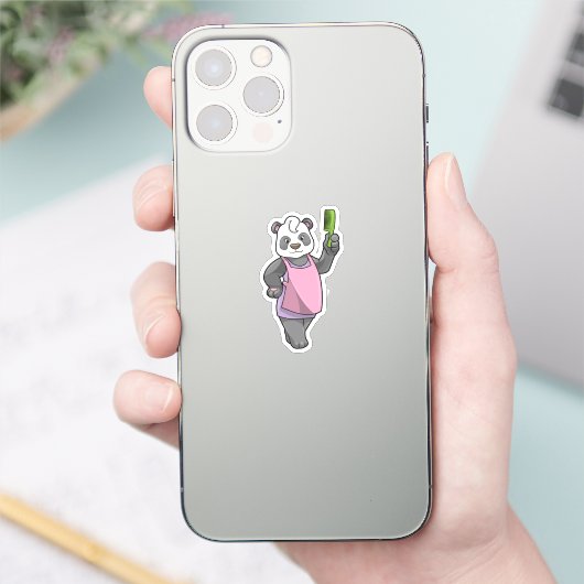 Panda als Hairdresser met Comb Sticker (Telefoon)
