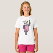 Panda als Hairdresser met Comb T-shirt (Voorkant volledig)