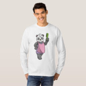 Panda als Hairdresser met Comb T-shirt (Voorkant volledig)