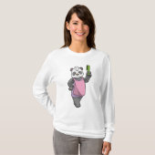 Panda als Hairdresser met Comb T-shirt (Voorkant volledig)