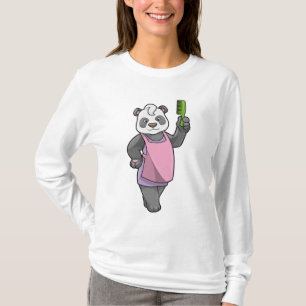 Panda als Hairdresser met Comb T-shirt