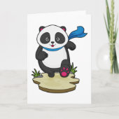 Panda als hardloper met sjaal kaart (Voorkant)