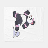 Panda als hardloper tijdens hardlopen fleece deken (Voorkant (Horizontaal))
