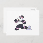 Panda als hardloper tijdens het hardlopen briefkaart (Voorkant / Achterkant)