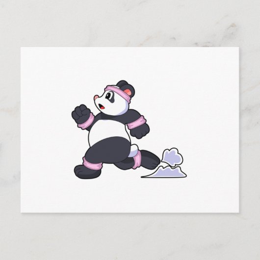 Panda als hardloper tijdens het hardlopen briefkaart (Voorkant)