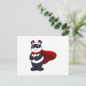 Panda als held met masker en cape briefkaart (Staand voorkant)
