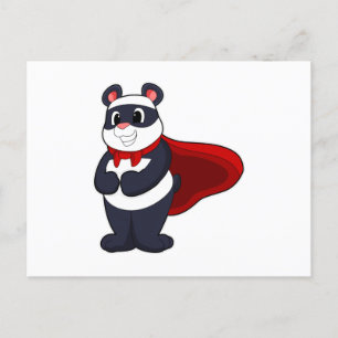 Panda als Hero met Masker & Cape Briefkaart