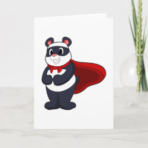 Panda als Hero met Masker & Cape Kaart
