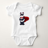 Panda als Hero met Masker & Cape Romper (Voorkant)