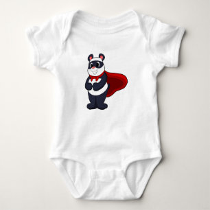 Panda als Hero met Masker & Cape Romper
