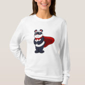 Panda als Hero met Masker & Cape T-shirt (Voorkant)