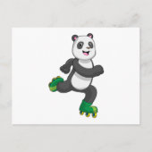 Panda als inline-skater met roller skates briefkaart (Voorkant)