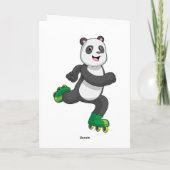 Panda als inline-skater met rolschaatsen kaart (Achterkant)