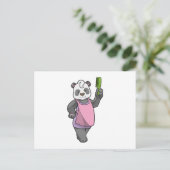 Panda als kapper met kam briefkaart (Staand voorkant)