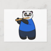 Panda als muzikant met fluit briefkaart (Voorkant)