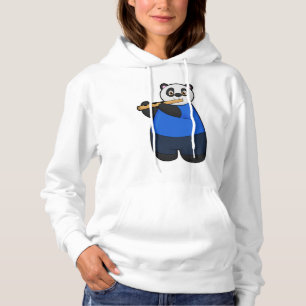 Panda als muzikant met fluit hoodie