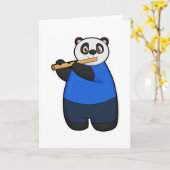 Panda als muzikant met fluit kaart (Gele Bloem)