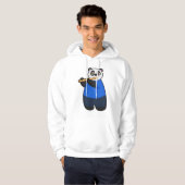 Panda als muzikant met flute hoodie (Voorkant volledig)