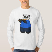 Panda als muzikant met flute t-shirt (Voorkant)