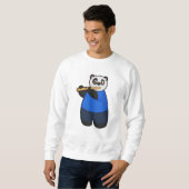 Panda als muzikant met flute trui (Voorkant volledig)