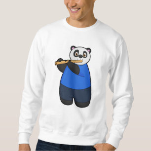 Panda als muzikant met flute trui