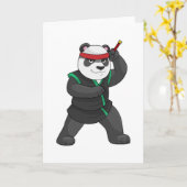 Panda als ninja in kostuum kaart (Gele Bloem)