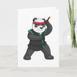 Panda als ninja in kostuum kaart