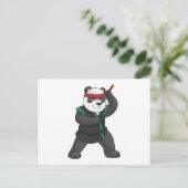 Panda als Ninja in verkleedkostuum Briefkaart (Staand voorkant)