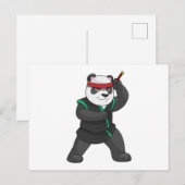 Panda als Ninja in verkleedkostuum Briefkaart (Voorkant / Achterkant)