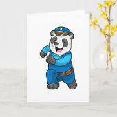 Panda als politieagent met politiehoofd kaart (Gele Bloem)