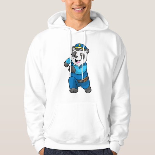 Panda als politieagent met politiële pet hoodie (Voorkant)