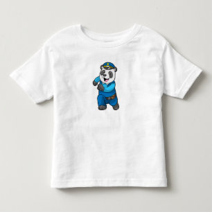 Panda als politieagent met politiële pet kinder shirts