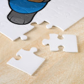 Panda als politieagent met politiële pet legpuzzel (Zijkant)