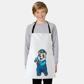 Panda als politieagent met politiële pet schort (Gedragen)