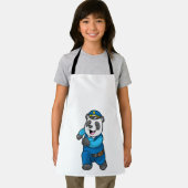 Panda als politieagent met politiële pet schort (Insitu)