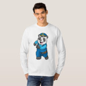 Panda als politieagent met politiële pet t-shirt (Voorkant volledig)