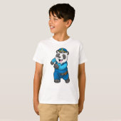 Panda als politieagent met politiële pet t-shirt (Voorkant volledig)