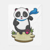 Panda als Runner met Scarf Fleece Deken (Voorkant)