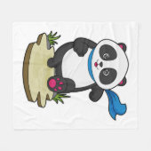 Panda als Runner met Scarf Fleece Deken (Voorkant (Horizontaal))