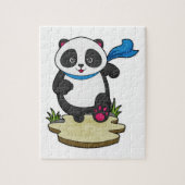 Panda als Runner met Scarf Legpuzzel (Verticaal)