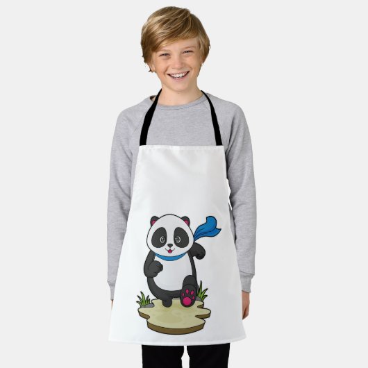 Panda als Runner met Scarf Schort (Gedragen)
