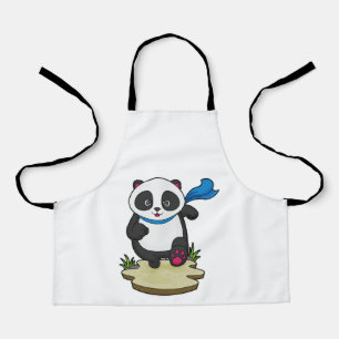 Panda als Runner met Scarf Schort