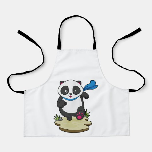 Panda als Runner met Scarf Schort (Voorkant)