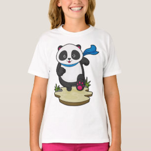 Panda als Runner met Scarf T-shirt